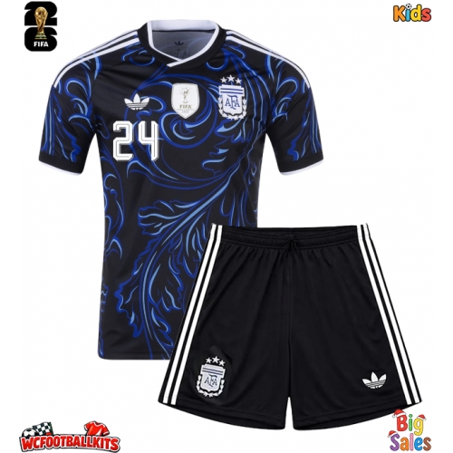 Argentina Enzo Fernandez #24 Replica Away Stadium Kit for Kids World Cup 2026 Short Sleeve (+ pants)